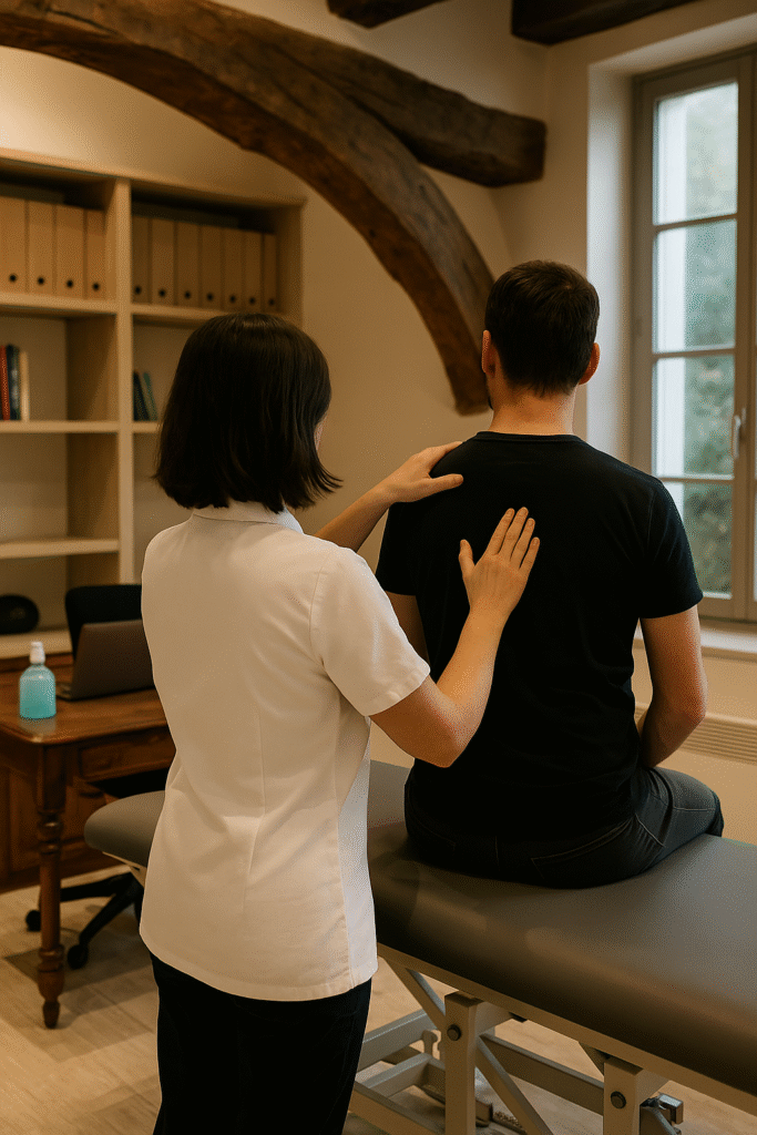 l'ostéo caroline ferrand à paris manipule un homme adulte